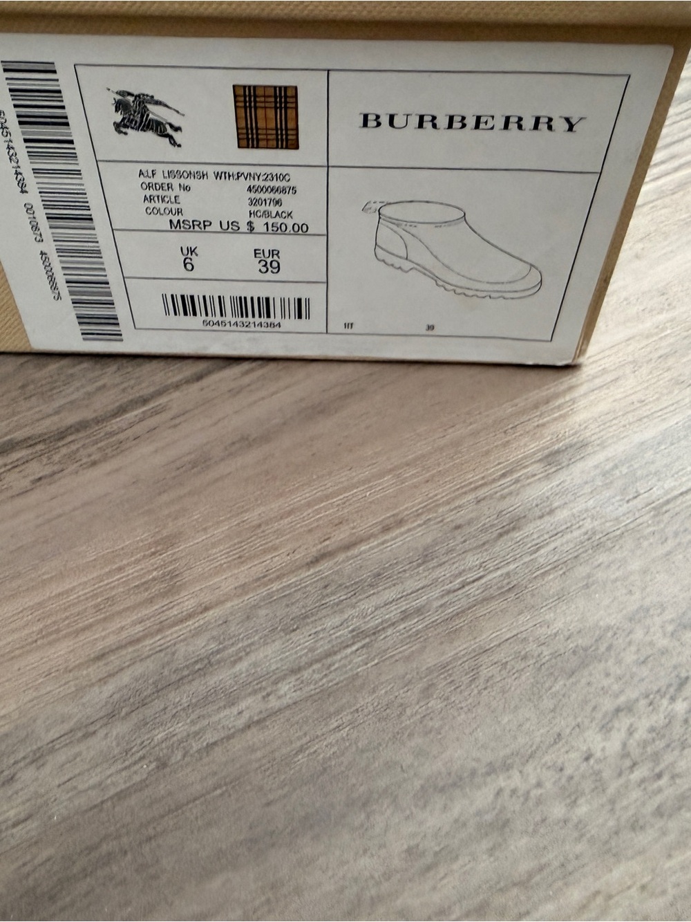 Burberry Women Black Chelsea Rain Boots - Classic Logo Box